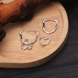 Sweet Heart Dangle Earrings 925 Silver Square Brincos