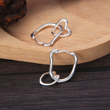 Sweet Heart Dangle Earrings 925 Silver Square Brincos