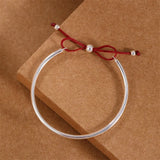 Infinity Lucky Red Rope Silver Bangles 925 Silver Jewelry