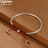 Infinity Lucky Red Rope Silver Bangles 925 Silver Jewelry