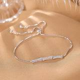 Bamboo Bracelets Sparkly Infinity Thin Chains 925 Sterling Silver
