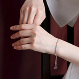 Bamboo Bracelets Sparkly Infinity Thin Chains 925 Sterling Silver
