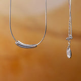 Minimalist Silver Pendant Necklace Snake Chain Real 925 Silver Jewelry