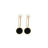 Hollow Rectangle Dark Green Jade Earrings for Women