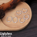 925 Silver Hoop Earrings with Lovely Dots Heart Circle
