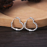925 Silver Hoop Earrings with Lovely Dots Heart Circle