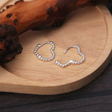 925 Silver Hoop Earrings with Lovely Dots Heart Circle