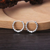 925 Silver Hoop Earrings with Lovely Dots Heart Circle