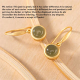 Minimalism Round Gemstones Earrings 925 Silver Brincos Agate Jade