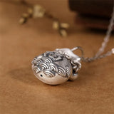 Thai Silver Money Bag Necklace 925 Silver Tassel Pendant