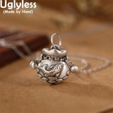 Thai Silver Money Bag Necklace 925 Silver Tassel Pendant