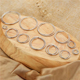 925 Silver Thin Hoop Earrings for Women - Minimalism Glossy Brincos