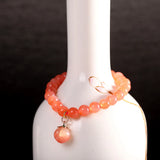Natural Agate Peach Bracelet Gemstones Beading Jewelry Girls