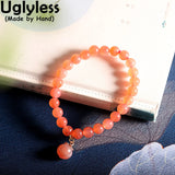Natural Agate Peach Bracelet Gemstones Beading Jewelry Girls