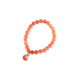 Natural Agate Peach Bracelet Gemstones Beading Jewelry Girls