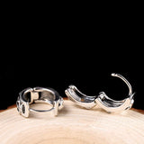 Skeleton Skull Silver Hoop Earrings Unisex 925 Studs Brincos PUNK