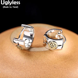 Skeleton Skull Silver Hoop Earrings Unisex 925 Studs Brincos PUNK