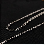 Real 925 Sterling Silver 2MM Thin Chains Necklaces Men Fine Jewelry