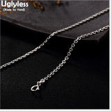 Real 925 Sterling Silver 2MM Thin Chains Necklaces Men Fine Jewelry