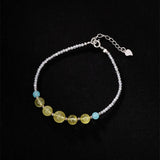 925 Silver Gemstone Bracelet with Natural Amber Beads