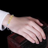 925 Silver Gemstone Bracelet with Natural Amber Beads