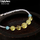 925 Silver Gemstone Bracelet with Natural Amber Beads
