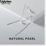 925 Silver Freshwater Pearls Spiral Earrings for Women
