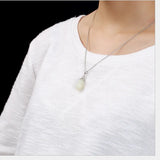 925 Silver Natural Jade Flower Pendant Women Fine Jewelry Ethnic Bijoux
