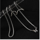 925 Sterling Silver Snake Chain Necklace 1.2mm Unisex Fine Jewelry