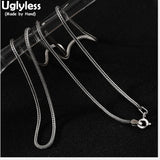 925 Sterling Silver Snake Chain Necklace 1.2mm Unisex Fine Jewelry