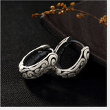 Vintage Ethnic Silver Earrings Totem Patterns Nepal Brincos