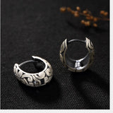 Vintage Ethnic Silver Earrings Totem Patterns Nepal Brincos