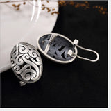Vintage Hollow Pattern Stud Earrings 999 Fine Silver Women Exotic Ethnic Jewelry
