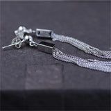 S 925 Sterling Silver Long Chains Tassel Ethnic Earrings