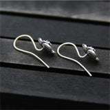 S925 Silver Women Flower Earrings Thai Floral Brincos Bijoux Fine Jewelry