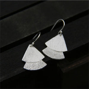 S925 Thai Silver Bohemia Triangles Tassel Earrings Women Ethnic Vintage Brincos