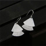 S925 Thai Silver Bohemia Triangles Tassel Earrings Women Ethnic Vintage Brincos