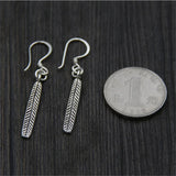 S925 Thai Silver Leaf Dangle Earrings Ethnic Brincos