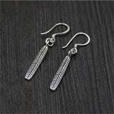 S925 Thai Silver Leaf Dangle Earrings Ethnic Brincos