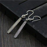 S925 Thai Silver Leaf Dangle Earrings Ethnic Brincos