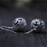 Vintage S925 Thai Silver Hollow Ball Drop Earrings