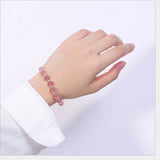 925 Silver Beading Bracelet with Strawberry Quartz Balls