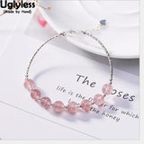 925 Silver Beading Bracelet with Strawberry Quartz Balls