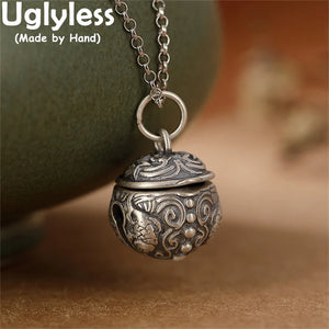 Thai Silver Opening Bells Pendant 925 Sterling Silver Necklace