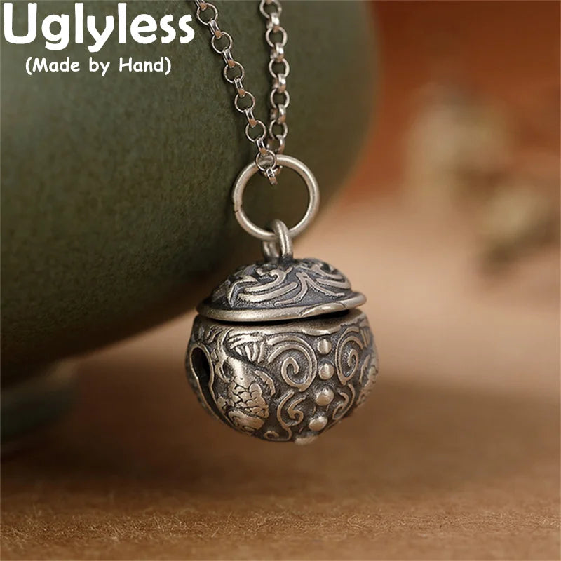 Thai Silver Opening Bells Pendant 925 Sterling Silver Necklace