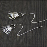 S925 Silver Personalized Nails Tassel Earrings Ethnic Circles