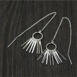 S925 Silver Personalized Nails Tassel Earrings Ethnic Circles