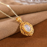 Natural Opal Hollow Vines Garland Pendant 925 Silver