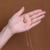 Natural Opal Hollow Vines Garland Pendant 925 Silver