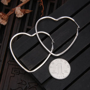 Geometric Hoop Earrings for Women Exaggerated Big Size 925 Silver Brincos
